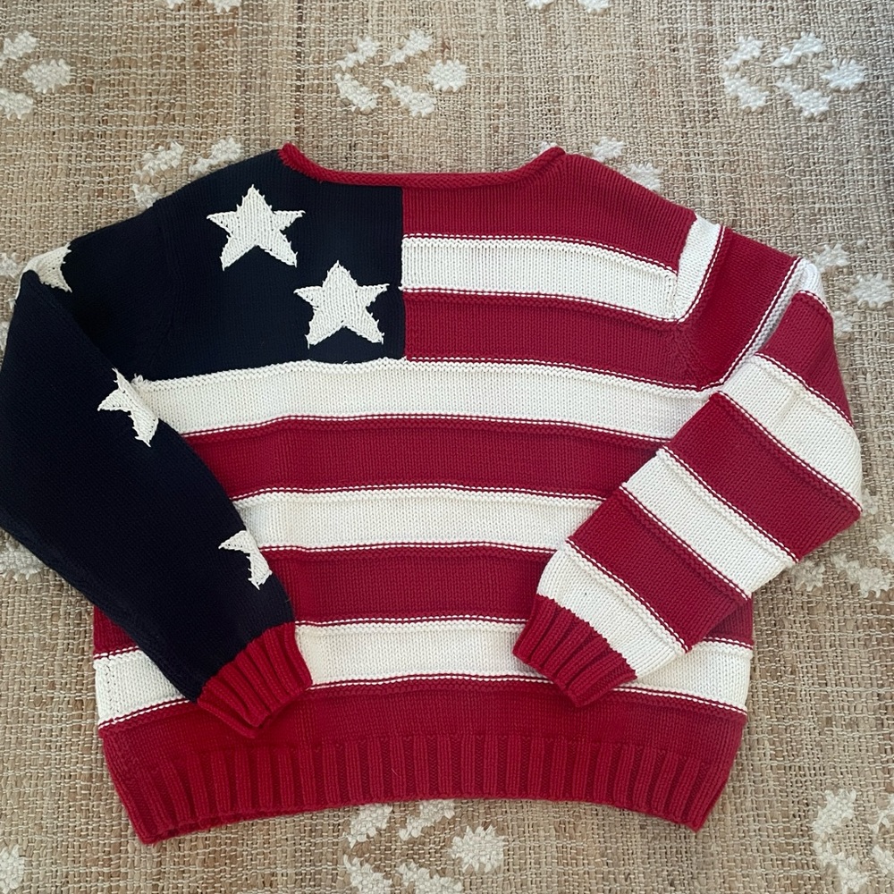 Vintage Tommy Hilfiger American Flag Sweater 100% Cotton
